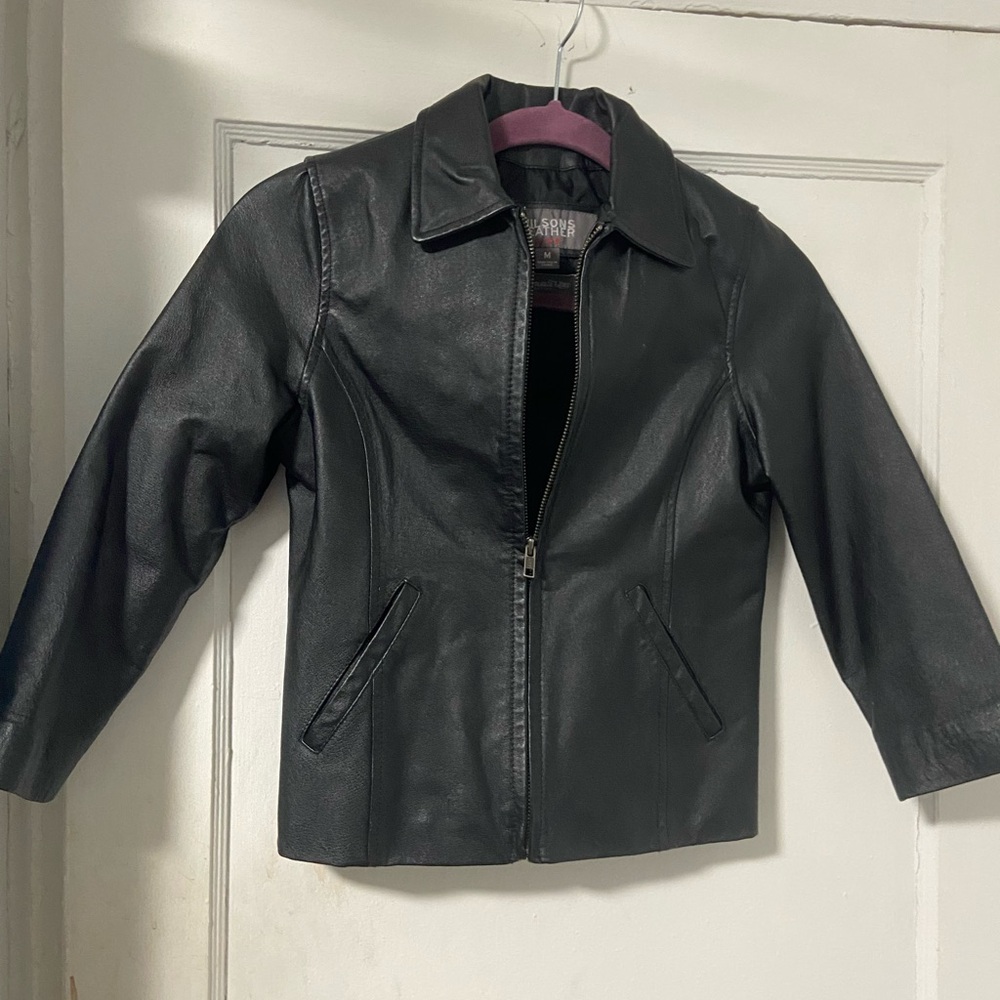 Wilson Kids Black Leather Jacket